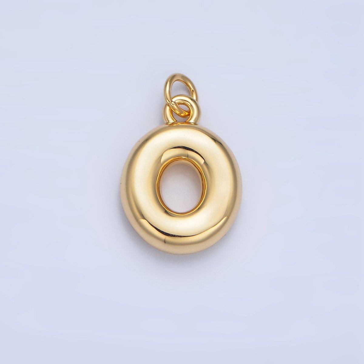 24K Gold Filled 17mm Initial Letter Chubby Balloon Charm | A1513 - A1525