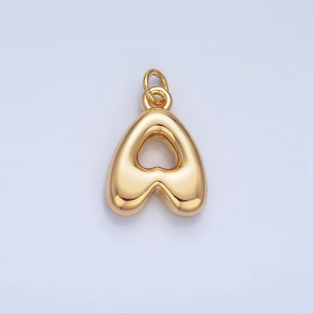 24K Gold Filled 17mm Initial Letter Chubby Balloon Charm | A1513 - A1525