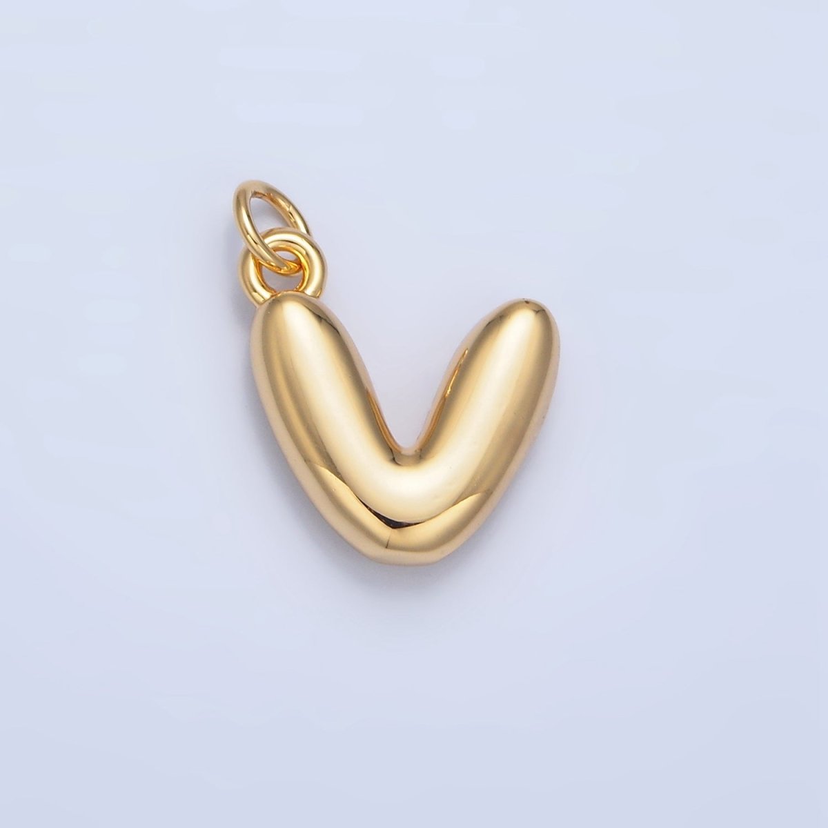 24K Gold Filled 17mm Initial Letter Chubby Balloon Charm | A1513 - A1525