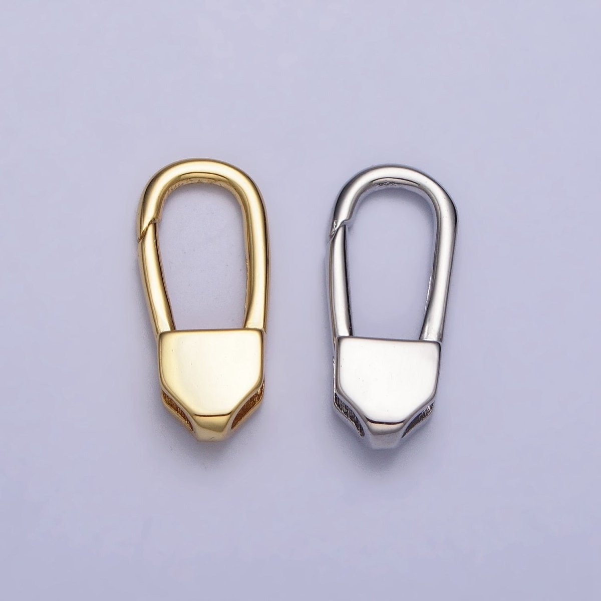 24K Gold Filled 17mm Long Oblong Triggerless Push Closure Supply in Gold & Silver | Z-115 Z-116