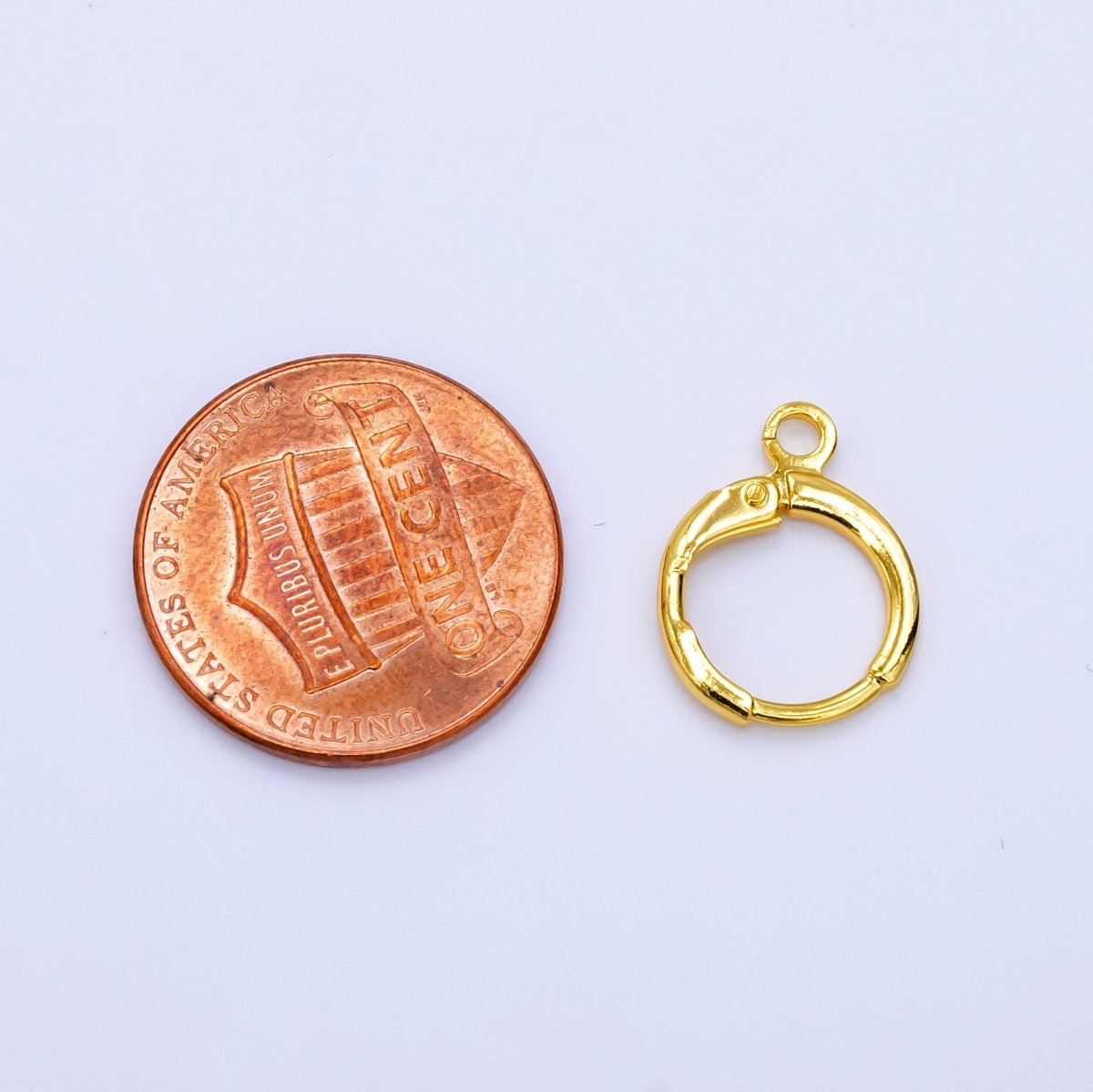 24K Gold Filled 17mm Minimalist Huggie Open Loop Drop Earring Findings | Z785 - DLUXCA