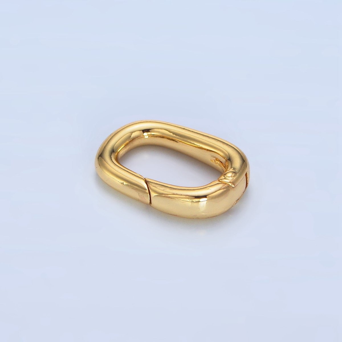 24K Gold Filled 17mm Minimalist Oval Push Gate Closure Findings in Gold & Silver | Z959