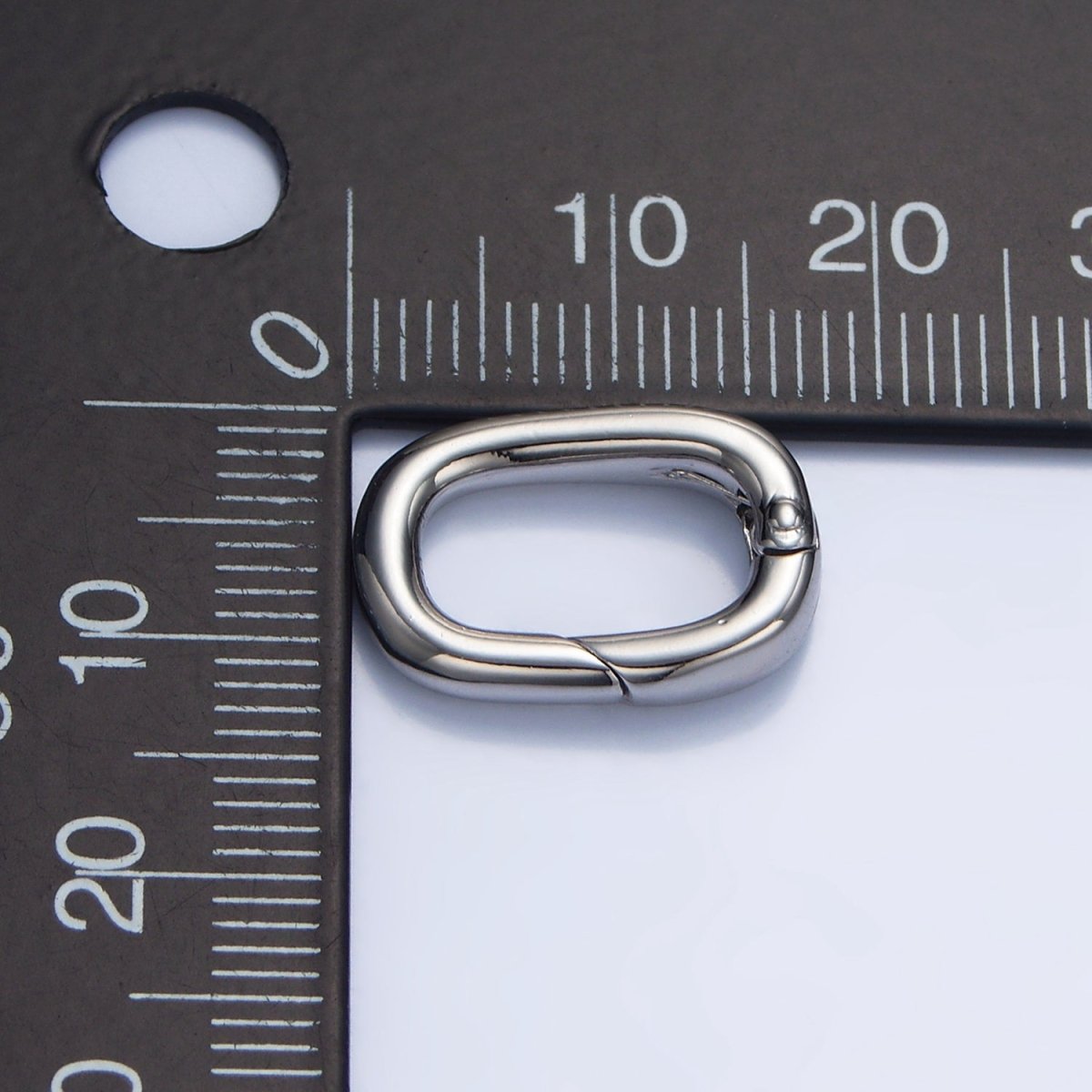 24K Gold Filled 17mm Minimalist Oval Push Gate Closure Findings in Gold & Silver | Z959