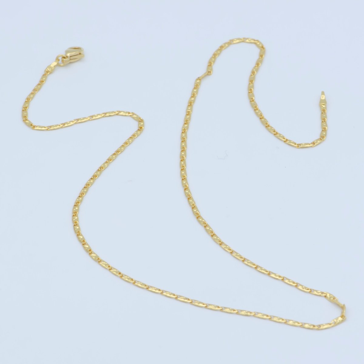 24K Gold Filled 1.7mm Scroll 17.7 Inch Chain Necklace | WA-188 Clearance Pricing
