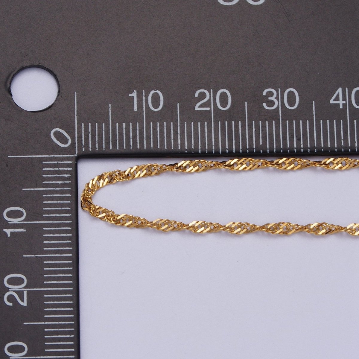 24K Gold Filled 1.7mm Singapore Twist Gold, Silver Unfinished Chain | ROLL-929 ROLL-930 Clearance Pricing