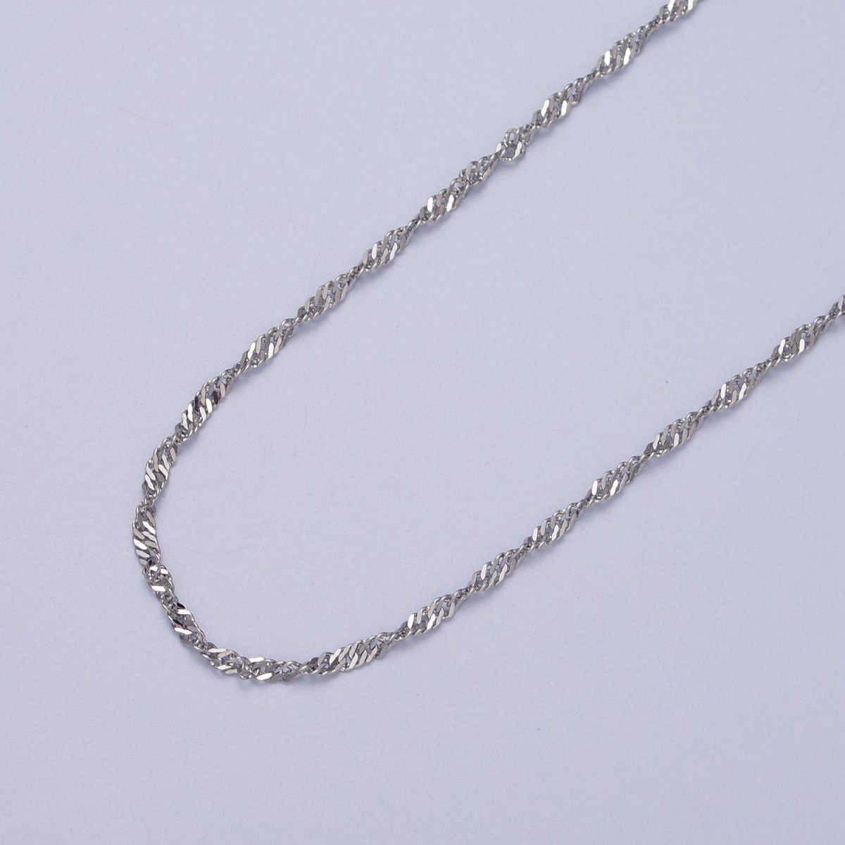 24K Gold Filled 1.7mm Singapore Twist Gold, Silver Unfinished Chain | ROLL-929 ROLL-930 Clearance Pricing
