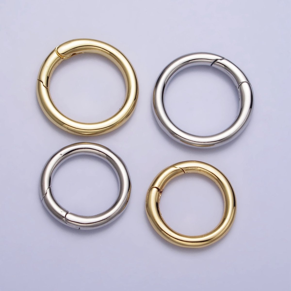 24K Gold Filled 18mm, 20mm Push Gate Ring Closure Enhancer Supply in Gold & Silver | Z-137~Z-140