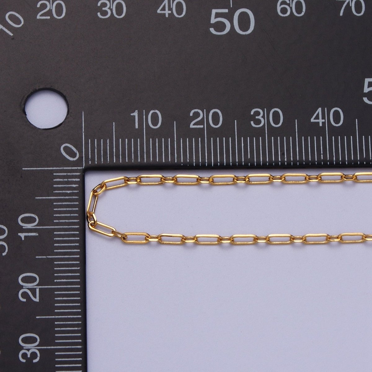 24K Gold Filled 1.5mm Mini Flat Link Paperclip Cable Chain Gold Unfinished Chain | ROLL-970