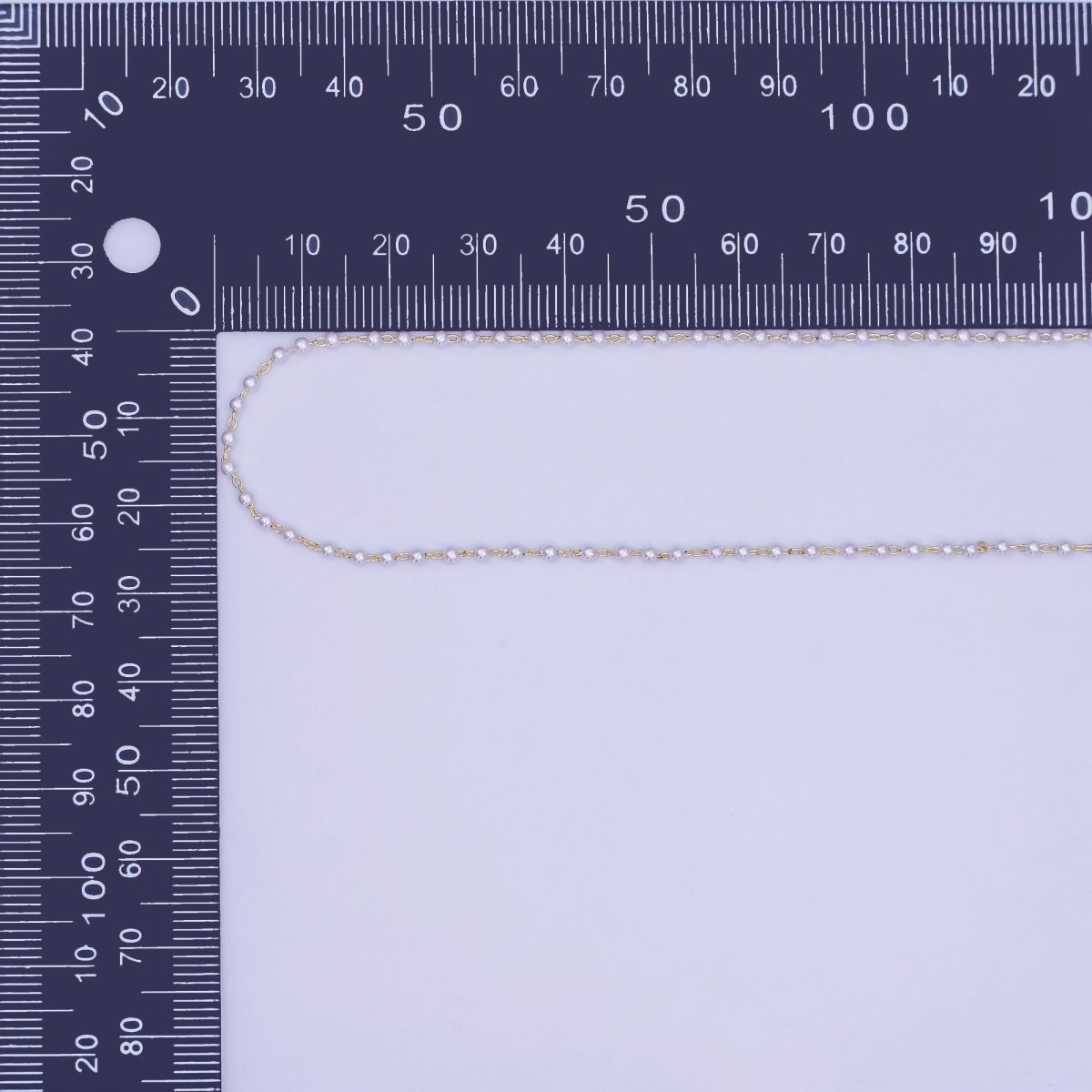 24K Gold Filled 1.8mm Shell Pearl Link Unfinished Chain by Yard | Roll - 1661 - DLUXCA