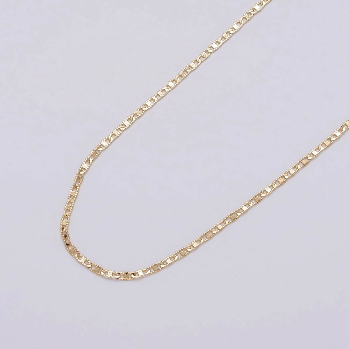 24K Gold Filled 1.8mm Textured Mariner Anchor Unfinished Chain by Yard in Gold & Silver | ROLL-1042, ROLL-1089 Clearance Pricing