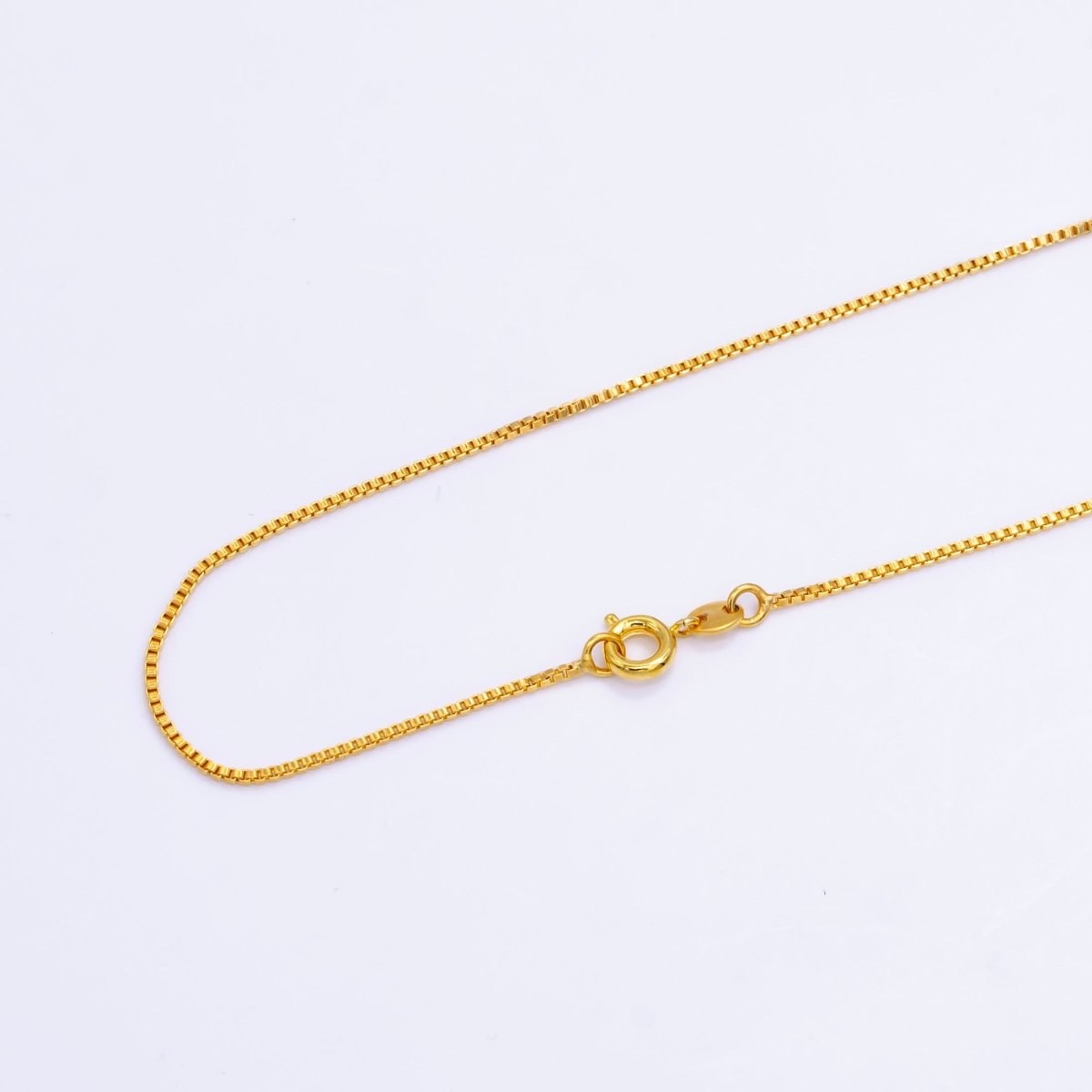 24K Gold Filled 1mm Box Chain 21 Inch Necklace | WA-2512 - DLUXCA