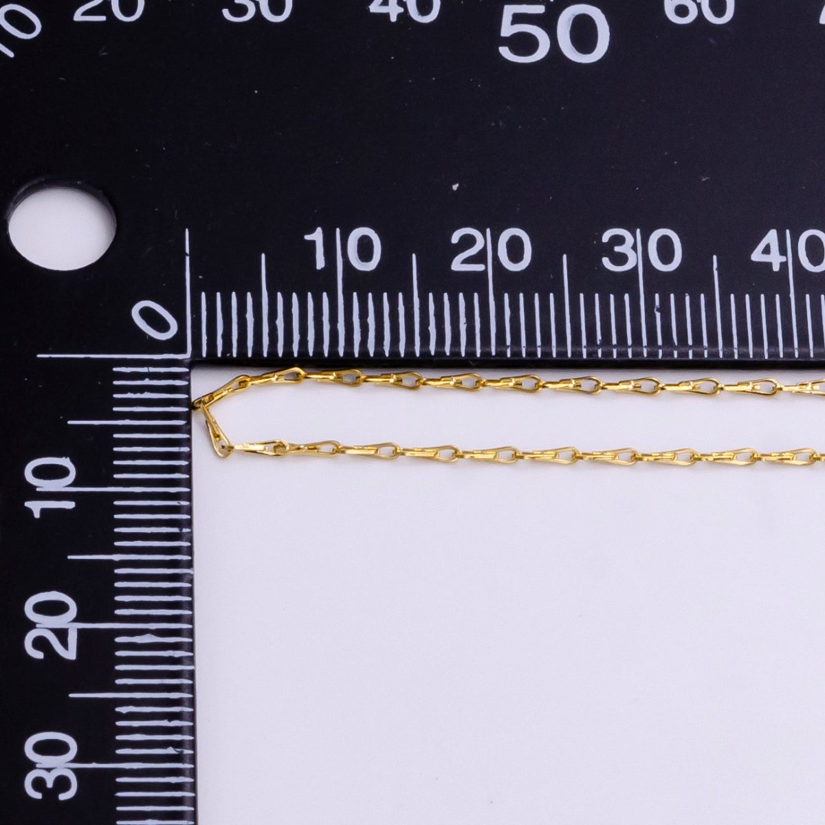 24K Gold Filled 1mm Dainty Ladder Hook Horse Shoe Unfinished Chain For Jewelry Making | ROLL-1381 Clearance Pricing - DLUXCA