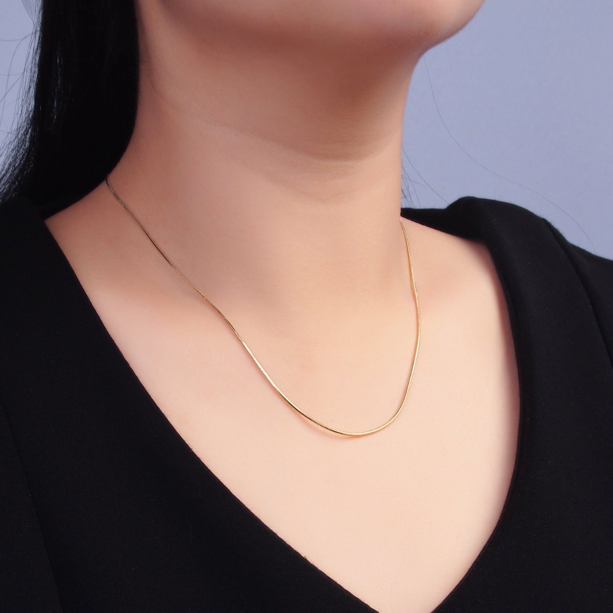 24K Gold Filled 1mm Snake Chain 18 Inch, 20 Inch Necklace | WA-2751 WA-2752