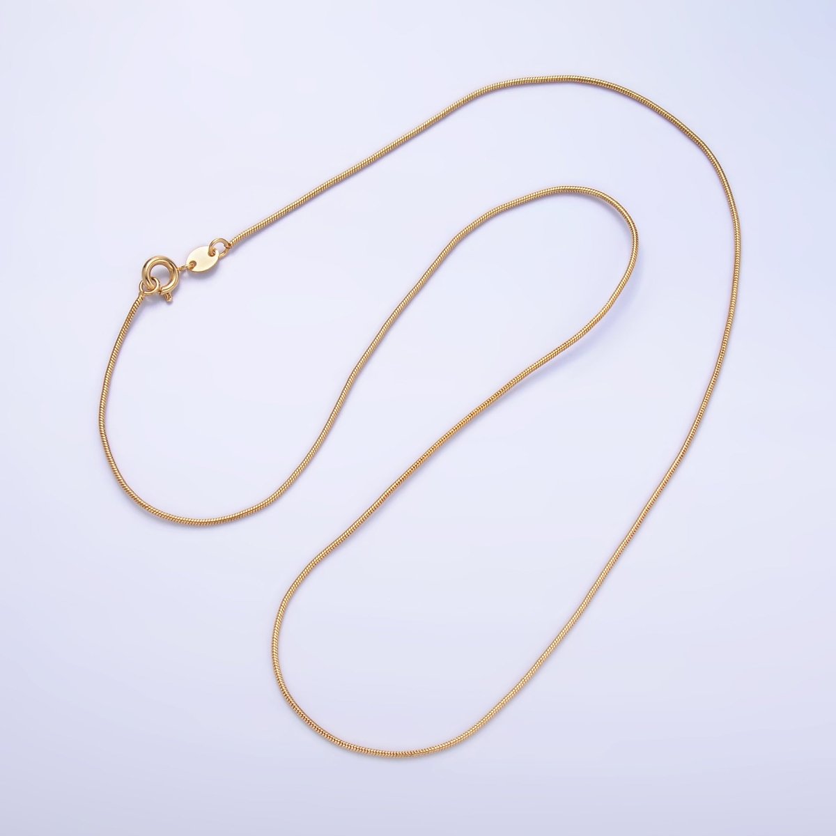24K Gold Filled 1mm Snake Chain 18 Inch, 20 Inch Necklace | WA-2751 WA-2752