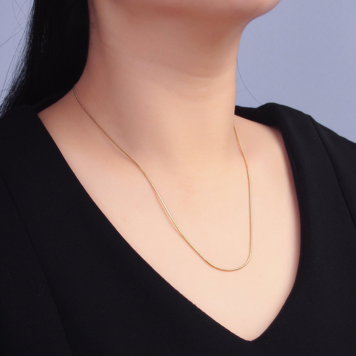 24K Gold Filled 1mm Snake Chain 18 Inch, 20 Inch Necklace | WA-2751 WA-2752