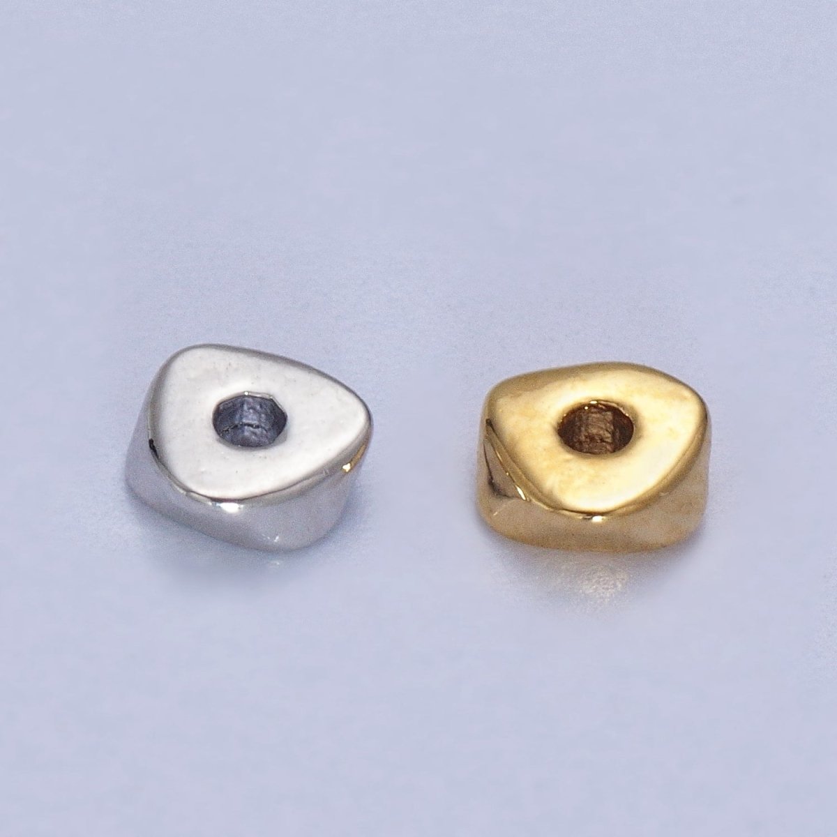 24K Gold Filled 20 Pieces 4mm Geometric Triangle Bead Supply in Gold & Silver | K-311 K-315