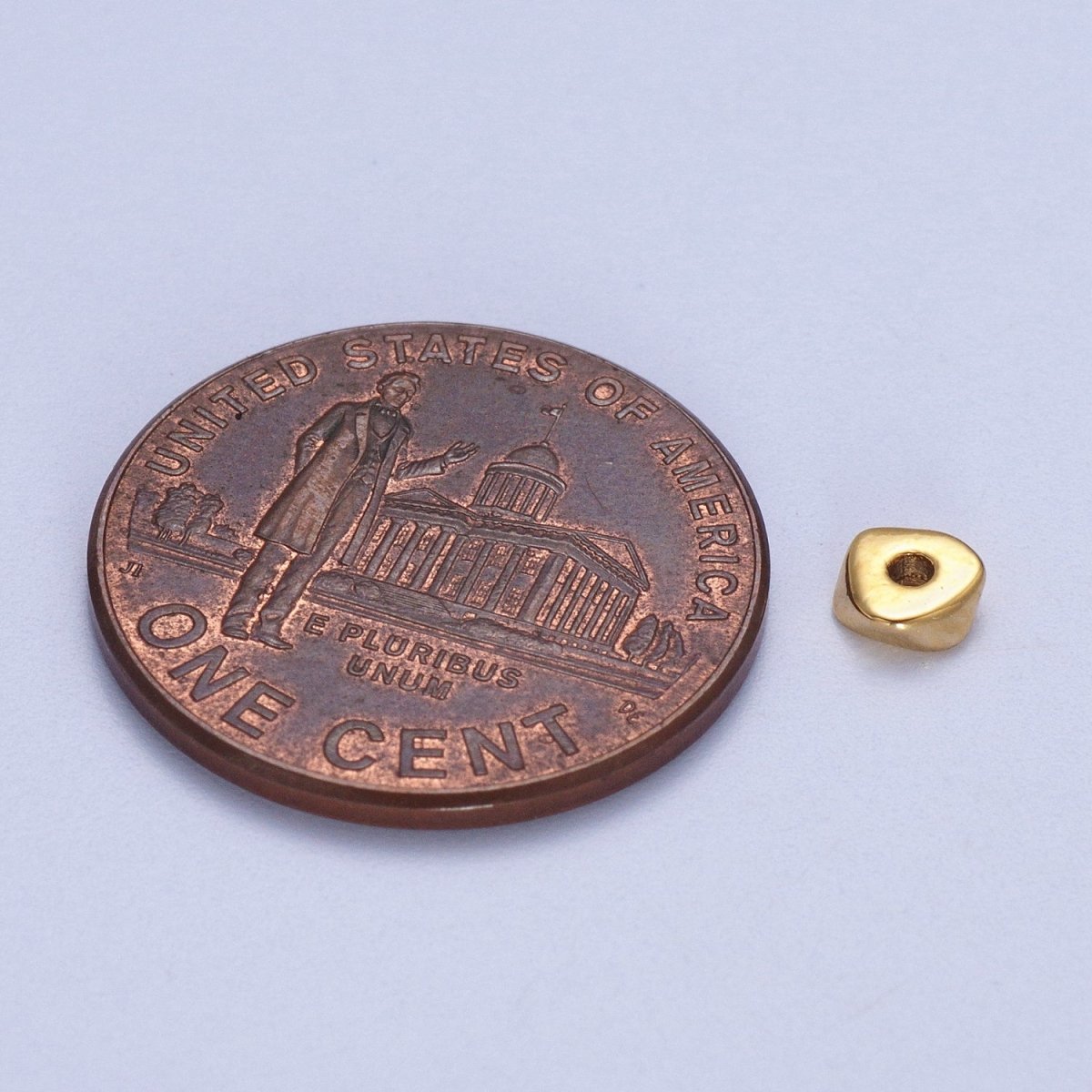 24K Gold Filled 20 Pieces 4mm Geometric Triangle Bead Supply in Gold & Silver | K-311 K-315