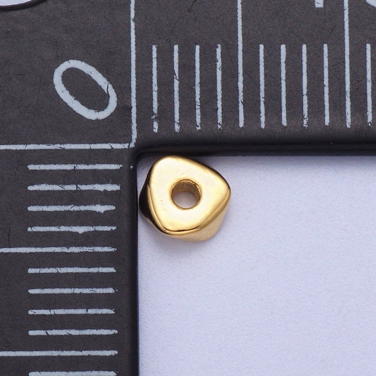 24K Gold Filled 20 Pieces 4mm Geometric Triangle Bead Supply in Gold & Silver | K-311 K-315
