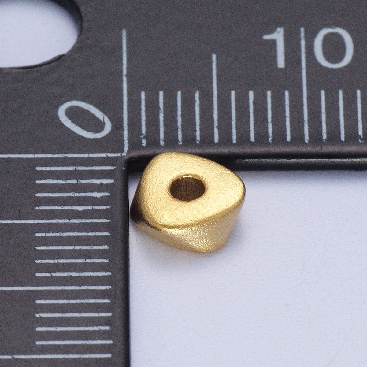24K Gold Filled 20 Pieces 6.5mm Matte Geometric Triangle Bead Supply in Gold & Silver | K-309 K-310