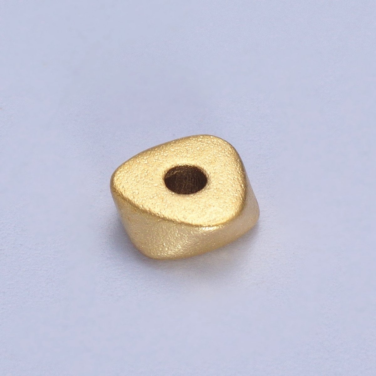 24K Gold Filled 20 Pieces 6.5mm Matte Geometric Triangle Bead Supply in Gold & Silver | K-309 K-310