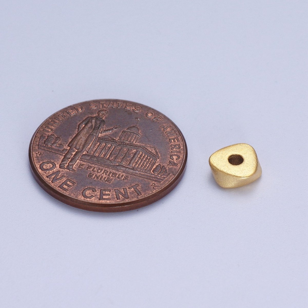 24K Gold Filled 20 Pieces 6.5mm Matte Geometric Triangle Bead Supply in Gold & Silver | K-309 K-310