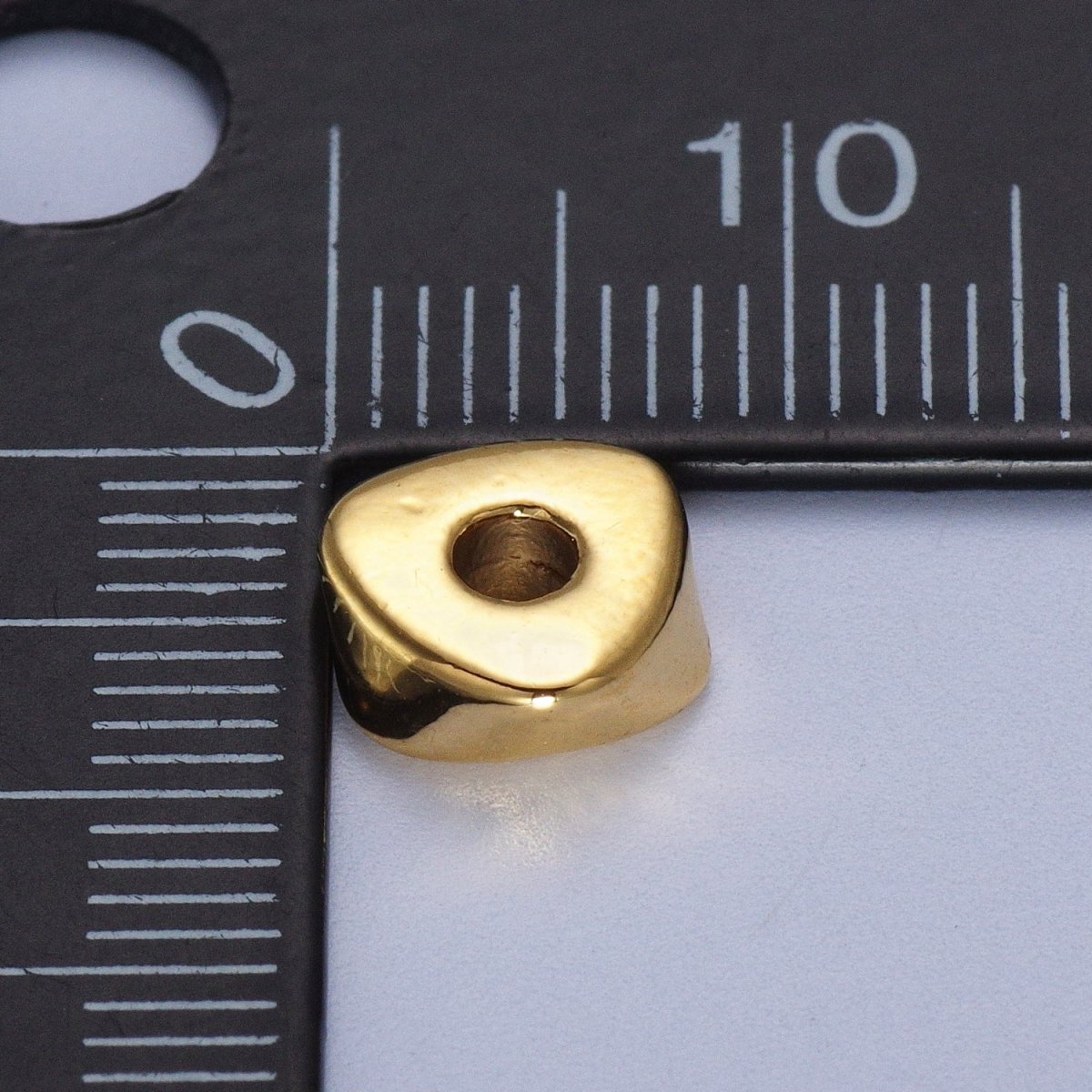 24K Gold Filled 20 Pieces 7.8mm Triangle Geometric Beads Supply in Gold & Silver | K-305 K-306