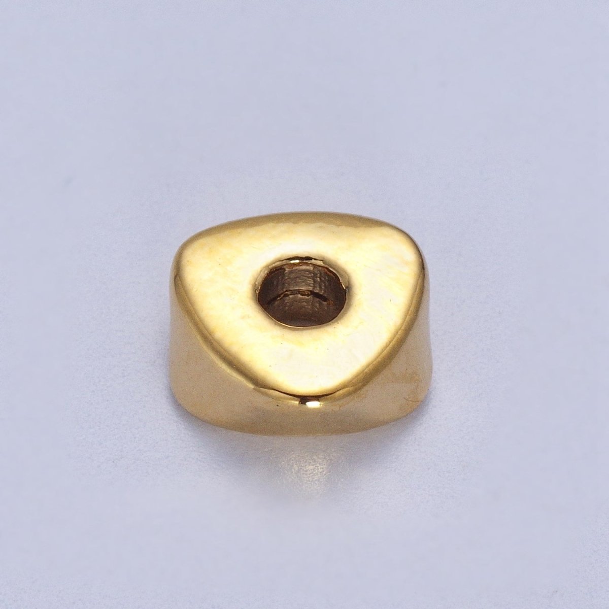 24K Gold Filled 20 Pieces 7.8mm Triangle Geometric Beads Supply in Gold & Silver | K-305 K-306