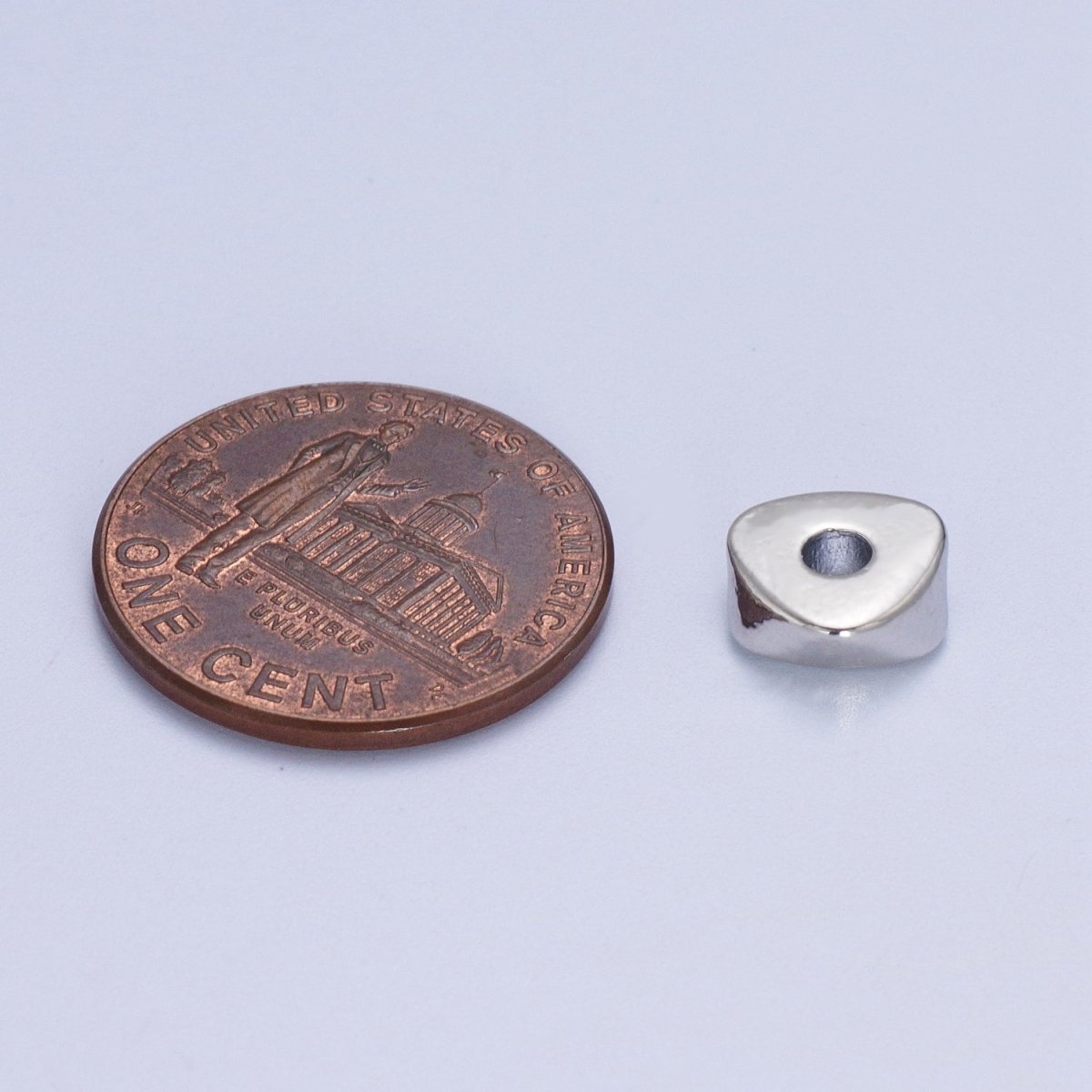 24K Gold Filled 20 Pieces 7.8mm Triangle Geometric Beads Supply in Gold & Silver | K-305 K-306