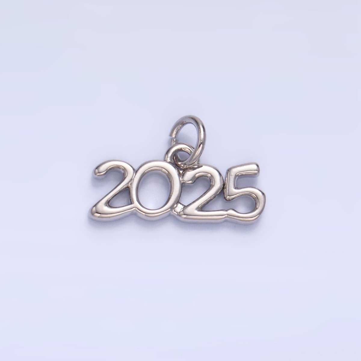 24K Gold Filled "2025" Year Script Minimalist Charm in Gold & Silver | M023