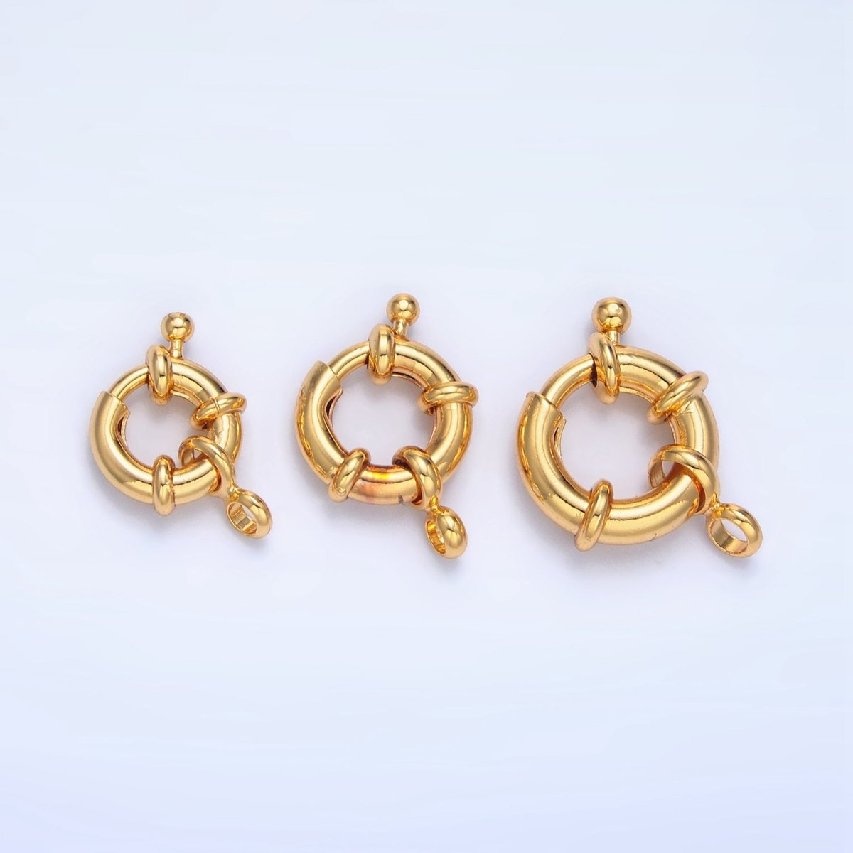 24K Gold Filled 11mm, 13mm, 15mm Single Loop Sailor Clasps Closure Findings | Z-942 Z-983 Z-941