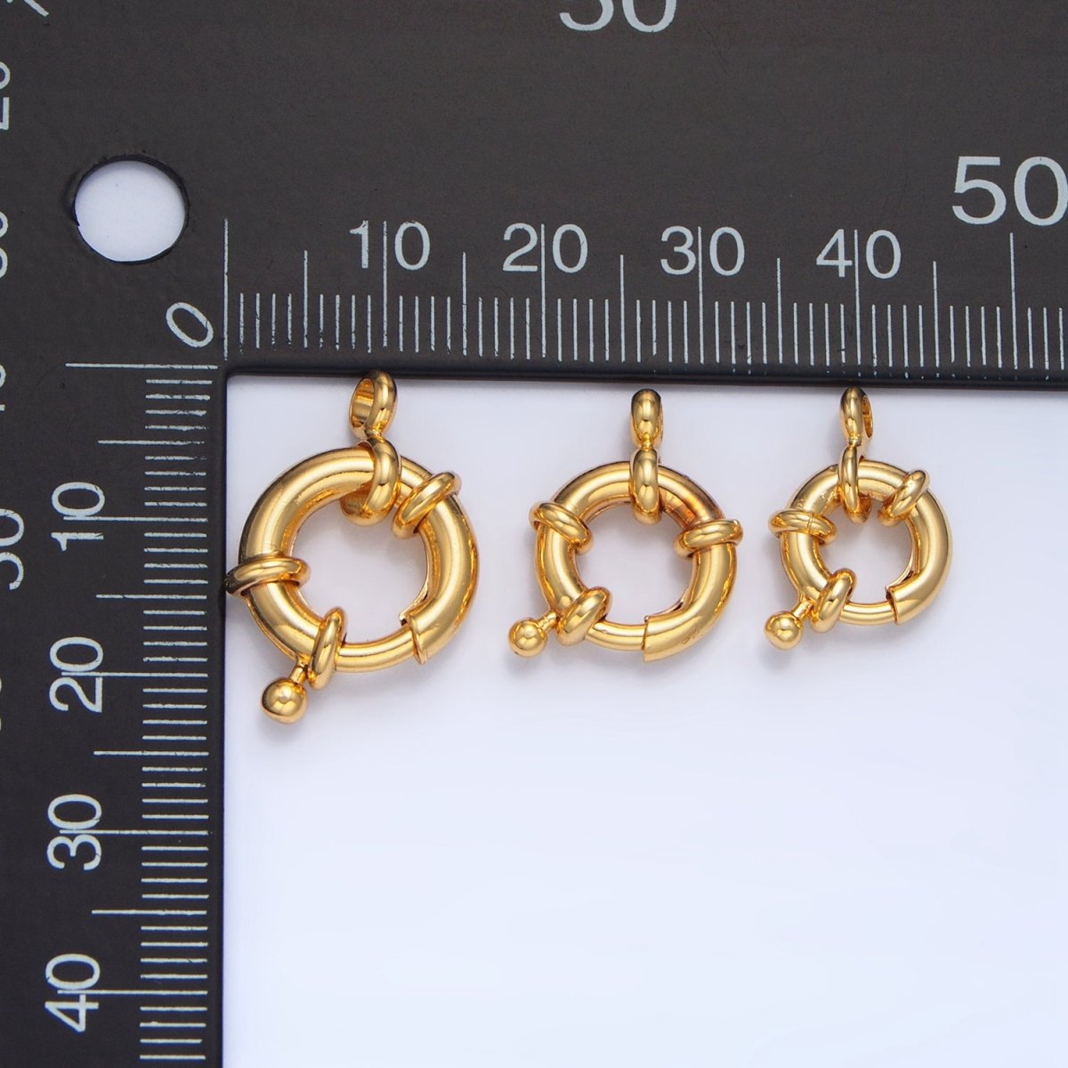24K Gold Filled 11mm, 13mm, 15mm Single Loop Sailor Clasps Closure Findings | Z-942 Z-983 Z-941