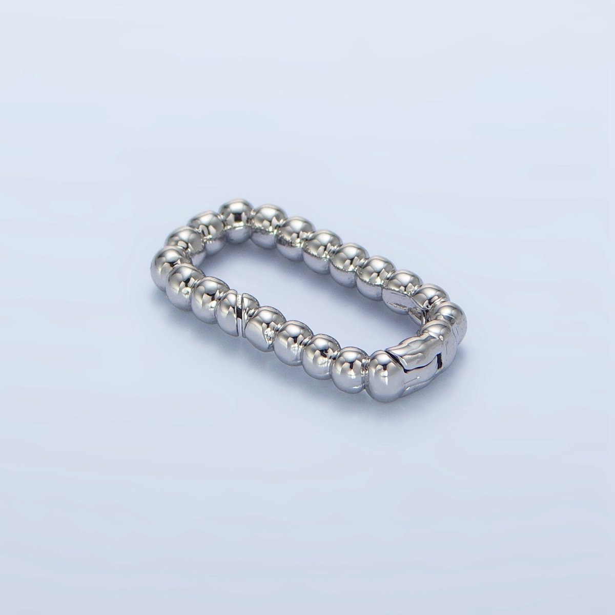 24K Gold Filled 20mm Beaded Bubble Rectangular Oblong Push Gate Findings in Gold & Silver | Z958