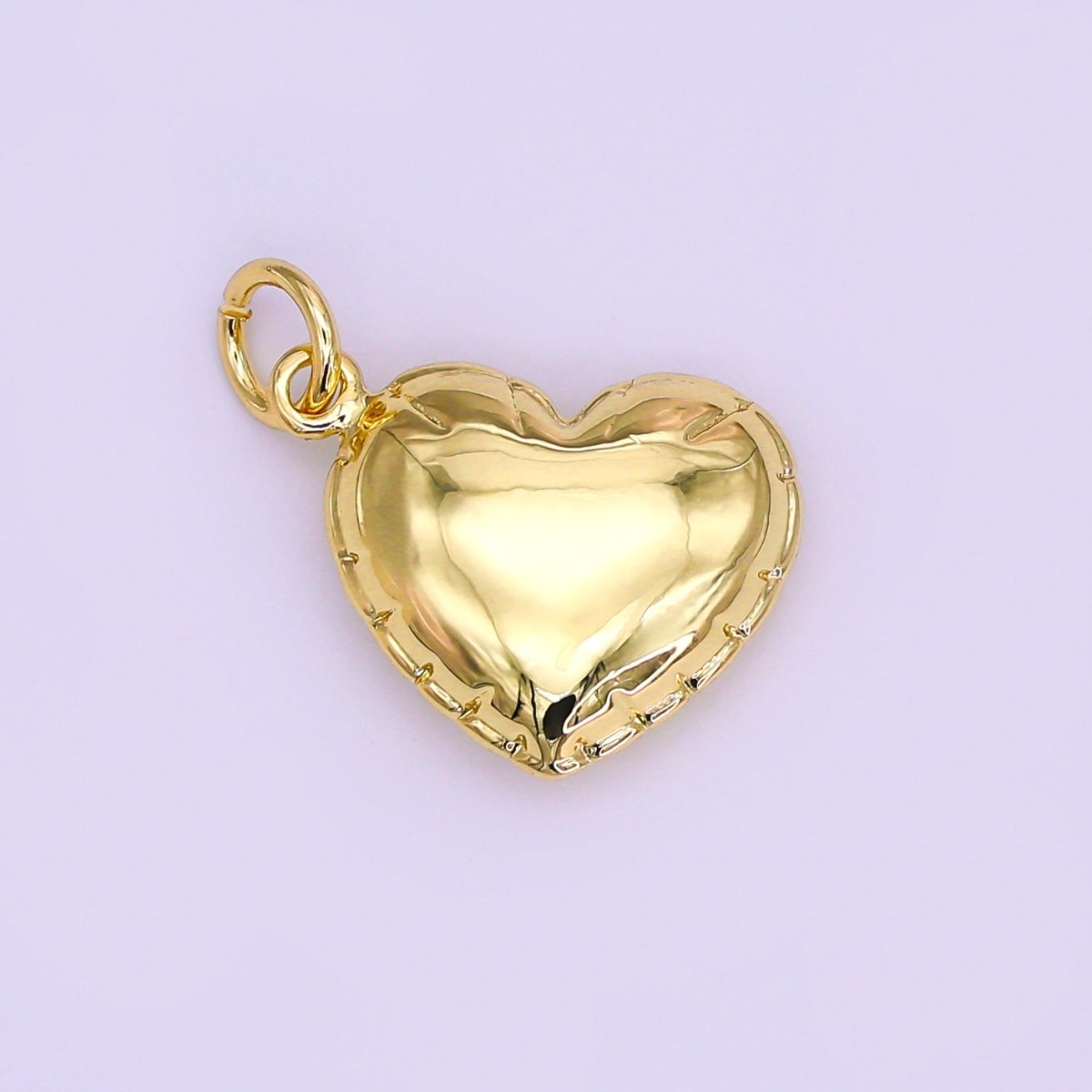 24K Gold Filled 20mm Chubby Sideways Heart Minimalist Charm | N152 - DLUXCA