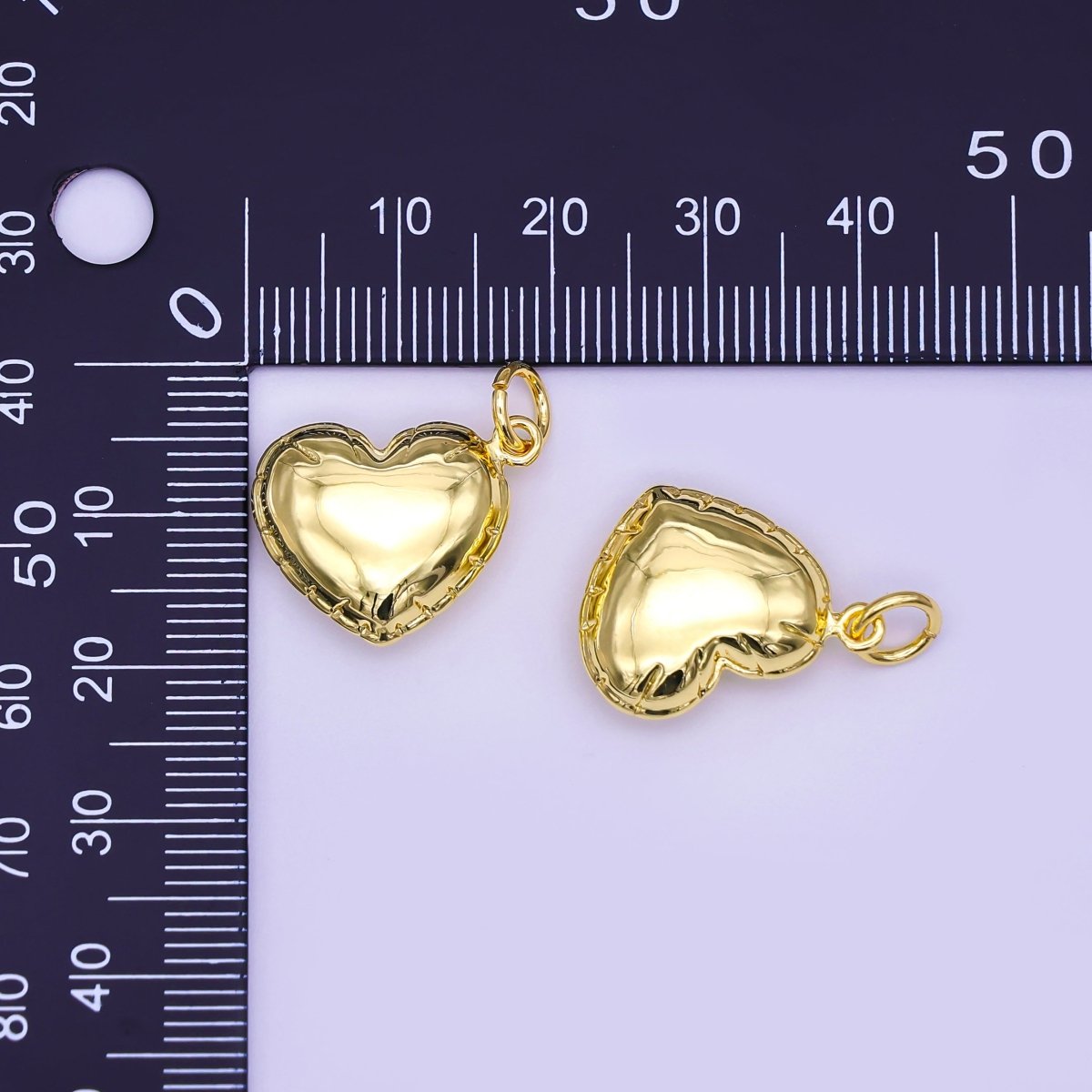 24K Gold Filled 20mm Chubby Sideways Heart Minimalist Charm | N152 - DLUXCA