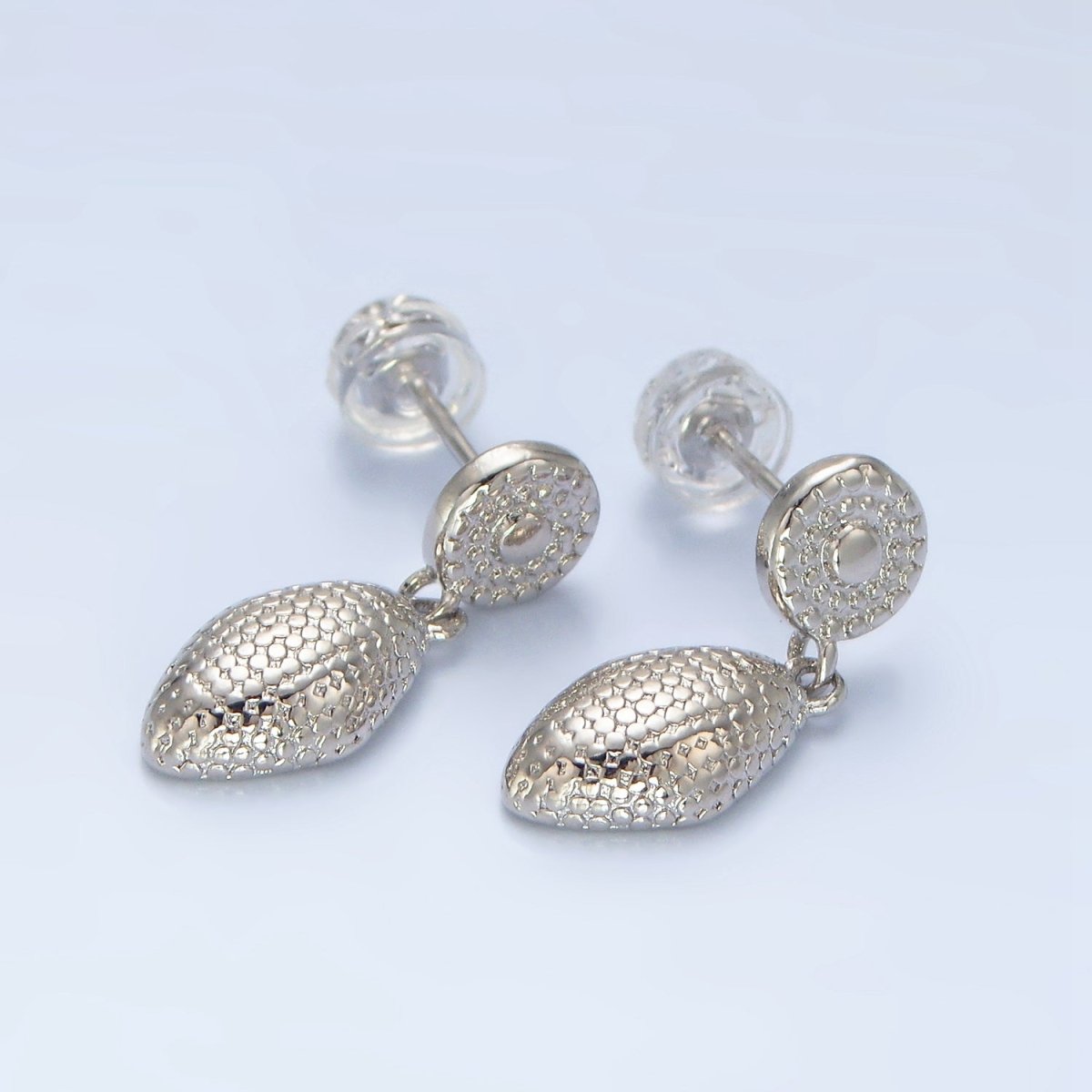 24K Gold Filled 20mm Dotted Sphere Round Geometric Drop Stud Earrings in Gold & Silver | P168 P171