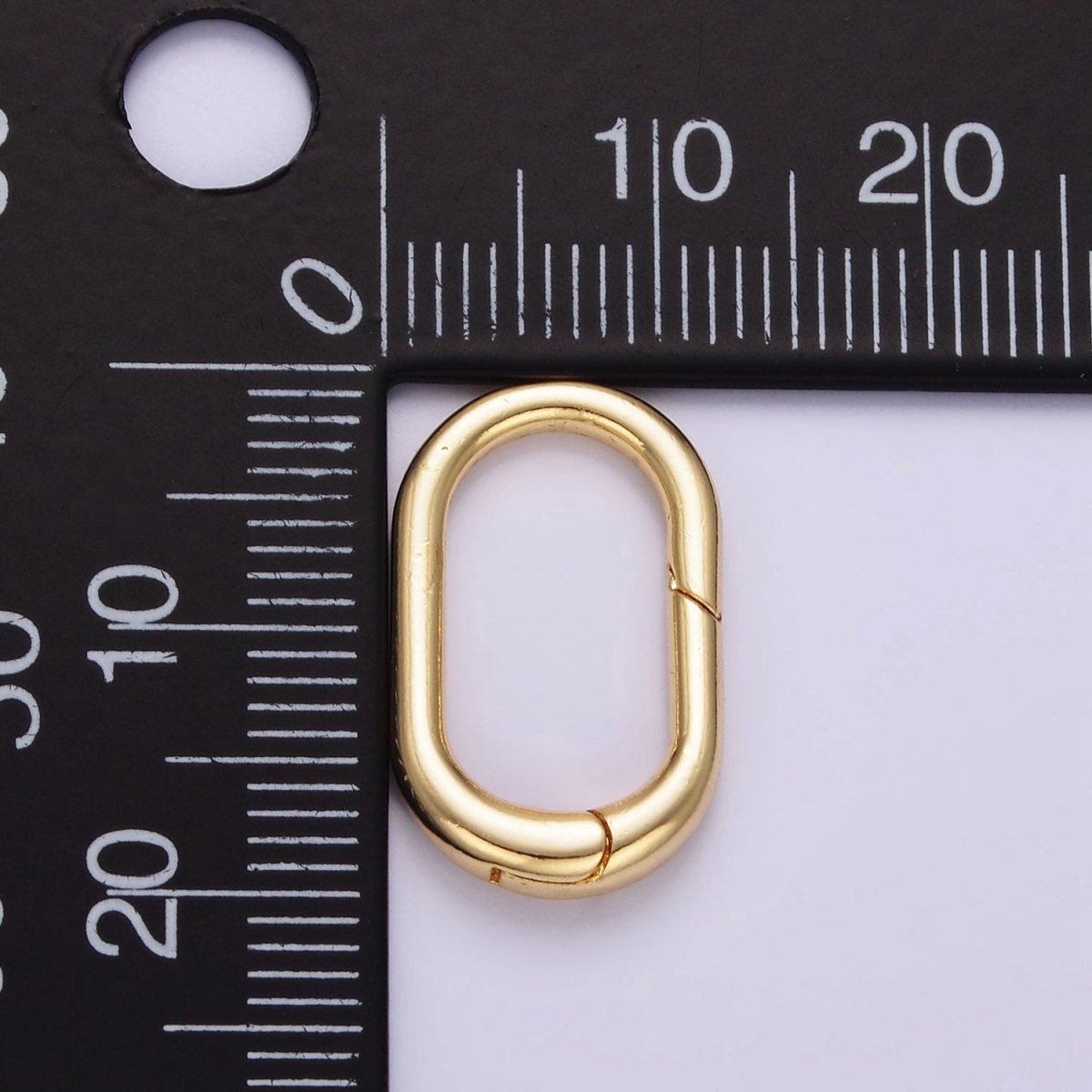24K Gold Filled 20mm Rectangular Oblong Hinge Push Spring Gate Findings in Gold & Silver | Z803