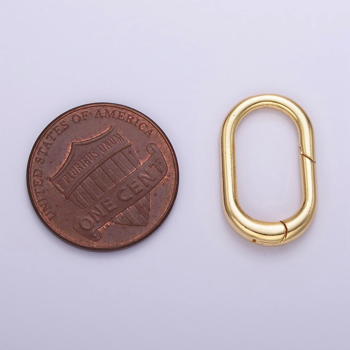 24K Gold Filled 20mm Rectangular Oblong Hinge Push Spring Gate Findings in Gold & Silver | Z803