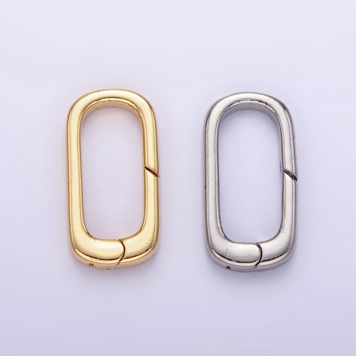 24K Gold Filled 20mm Rectangular Push Gate Findings in Gold & Silver | Z800