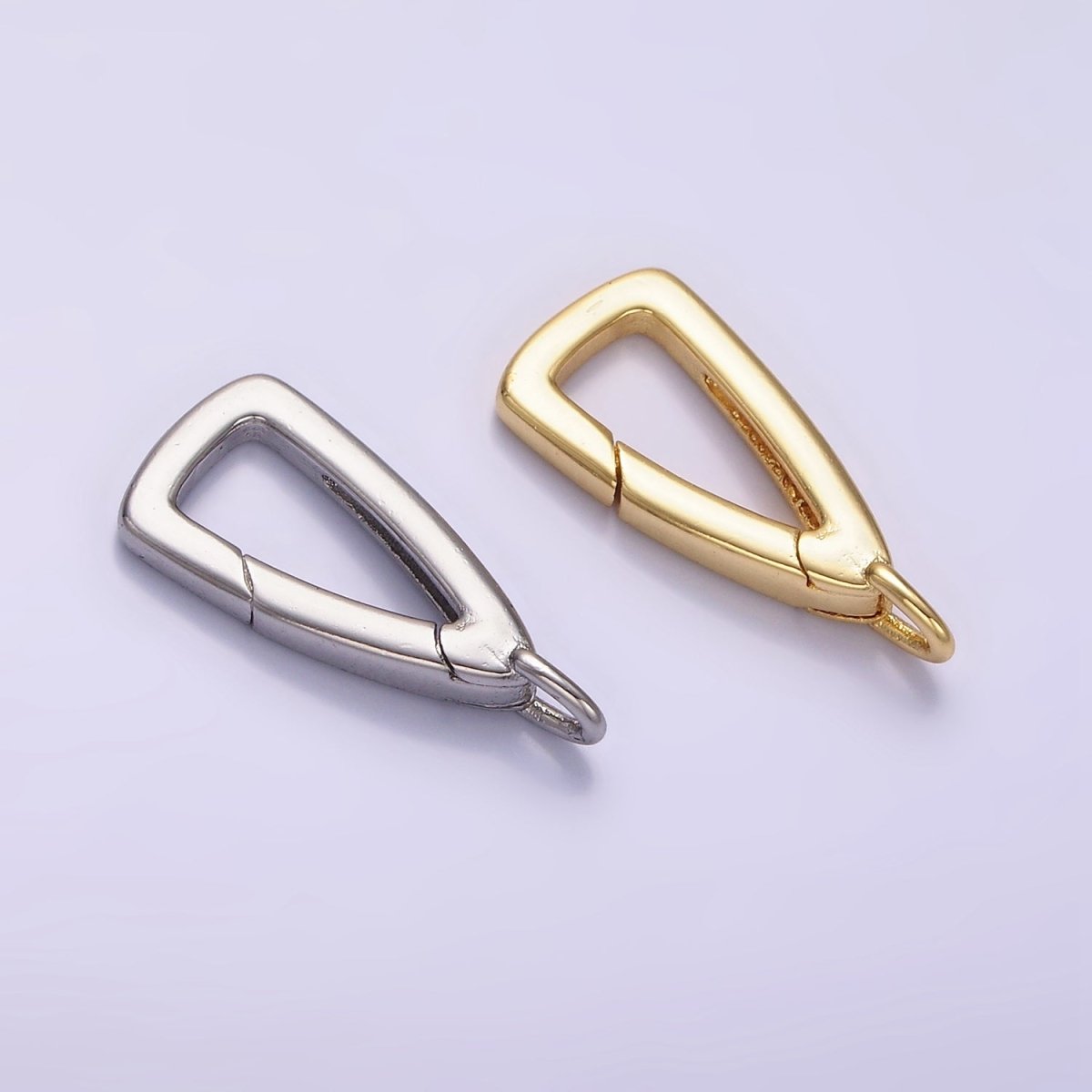 24K Gold Filled 20mm Triangle Push Gate Enhancer Findings in Gold & Silver | Z805