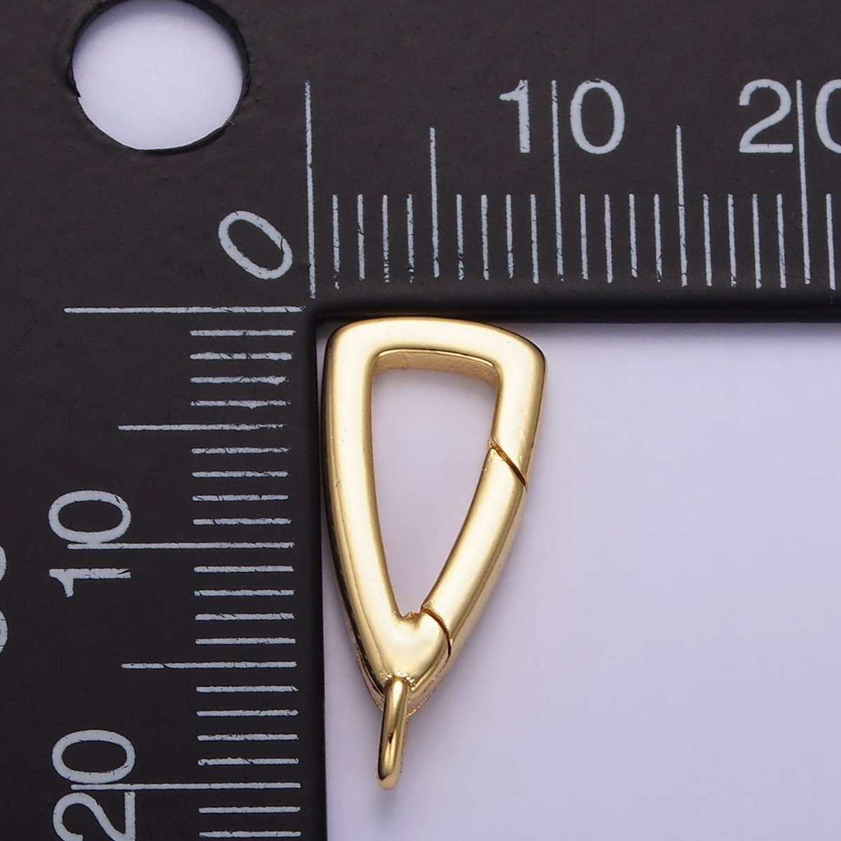 24K Gold Filled 20mm Triangle Push Gate Enhancer Findings in Gold & Silver | Z805