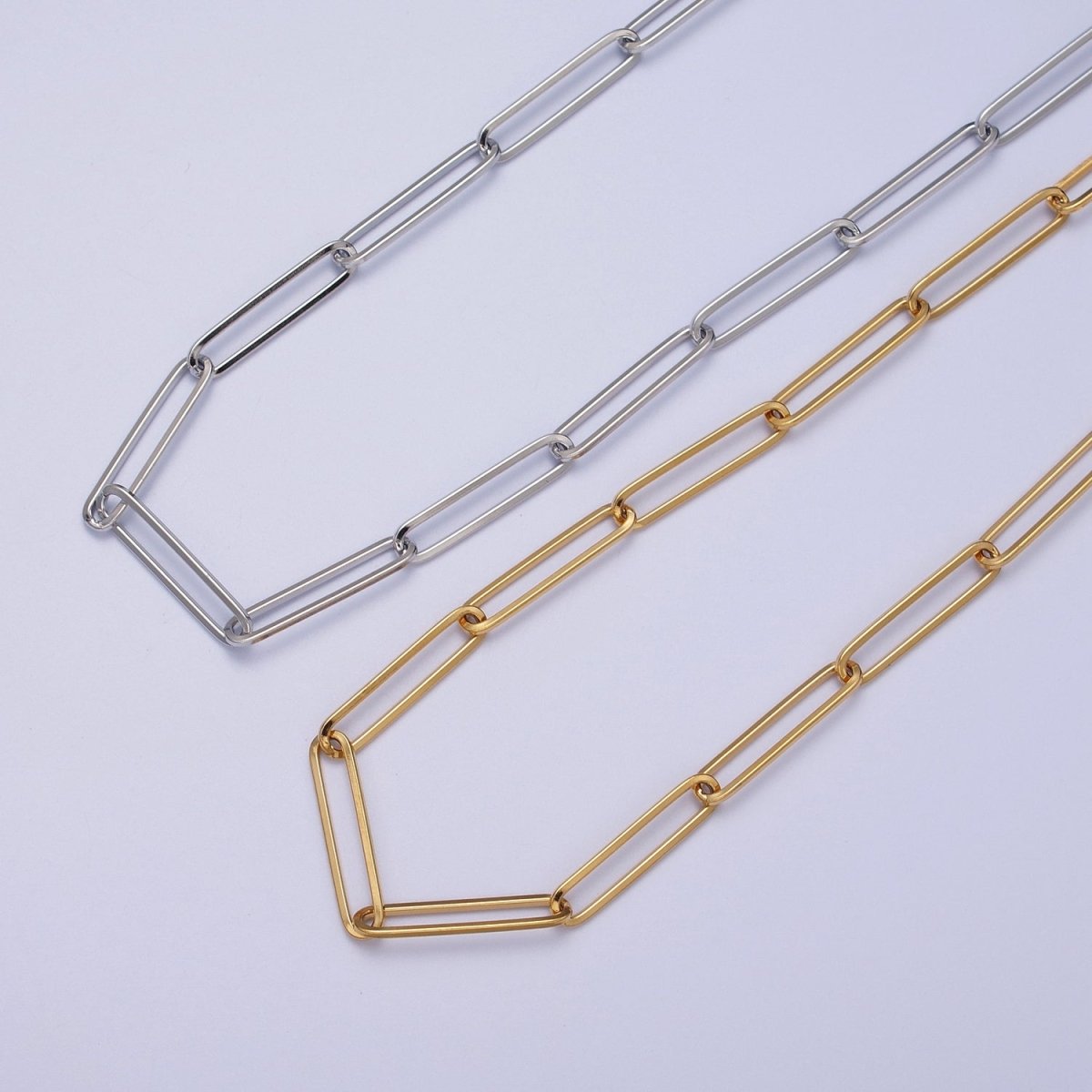 24K Gold Filled 20mm x 4.5mm Paperclip Link Gold, Silver Minimalist Unfinished Chain | ROLL-925 ROLL-926 Clearance Pricing