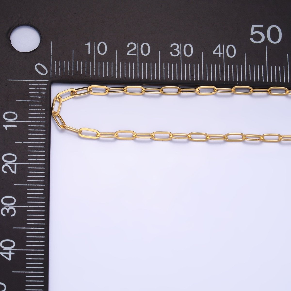 24K Gold Filled 2.2mm Minimalist Paperclip Unfinished Chain by Yard | Roll - 1543 - DLUXCA