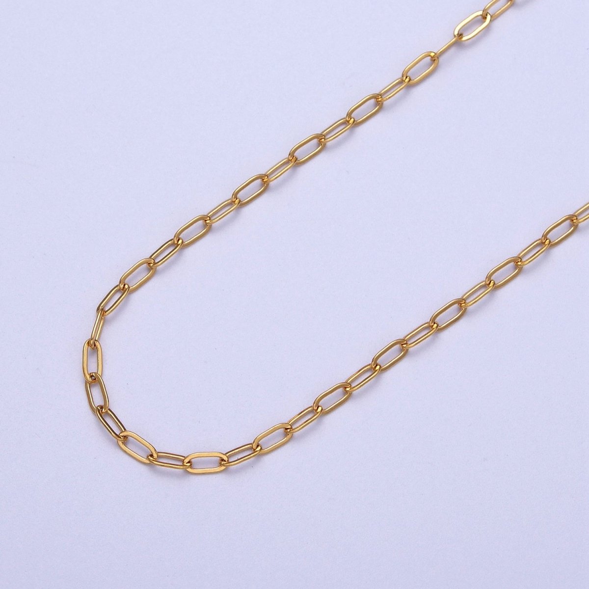24K Gold Filled 2.2mm Paperclip Cable Gold, Silver Unfinished Chain | ROLL-968, ROLL-969