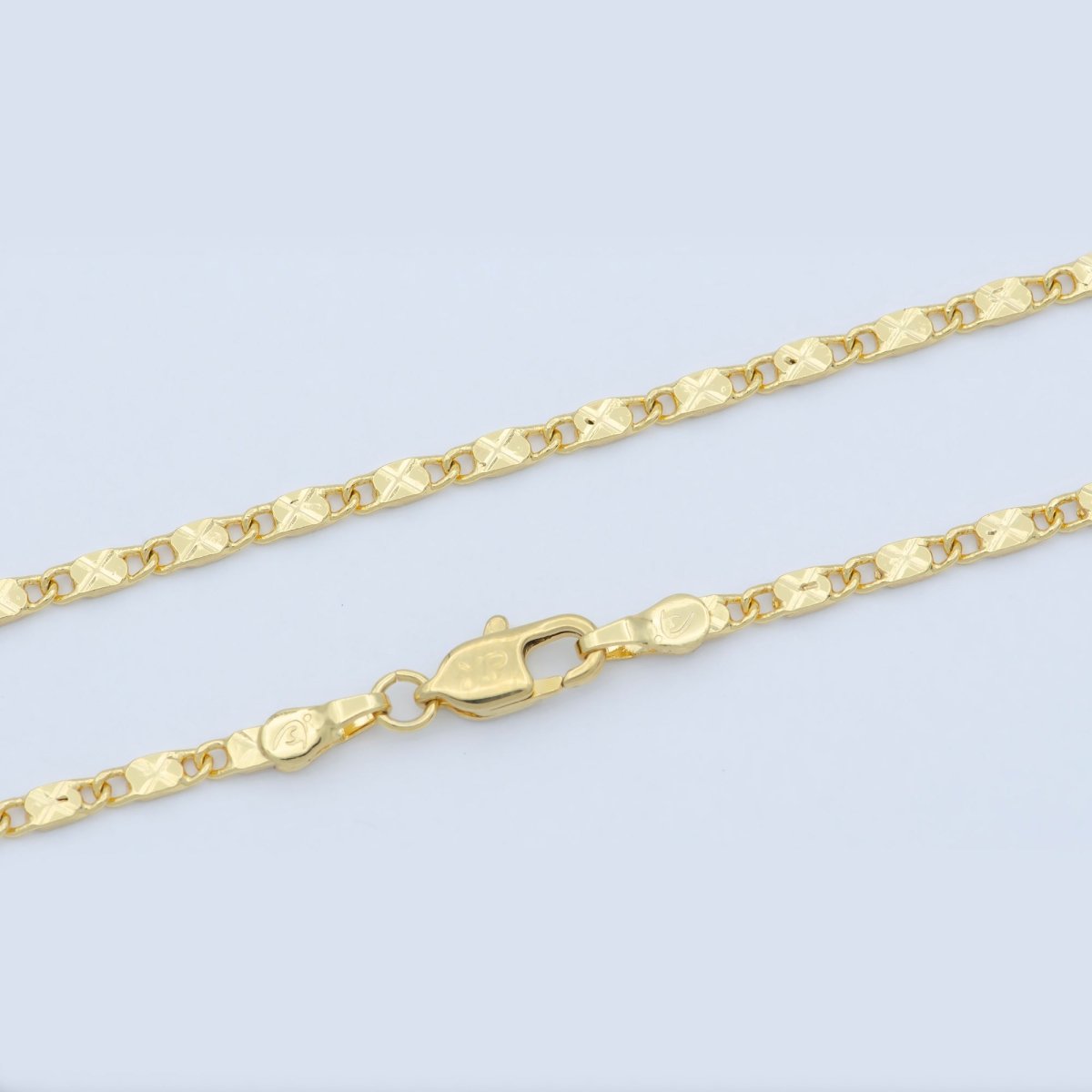24K Gold Filled 2.2mm Sunburst Textured Scroll 18 Inch Layering Chain Necklace | WA-191 Clearance Pricing - DLUXCA