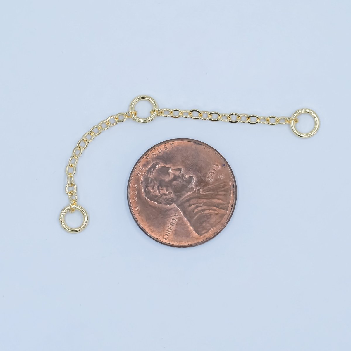 24K Gold Filled 2.3 Inch Triple Round Chain Extender | Z1118 - DLUXCA