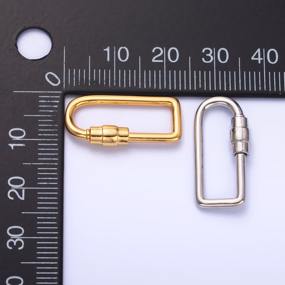 24K Gold Filled 23mm Geometric U-Oblong Carabiner Finding in Gold & Silver | Z1050