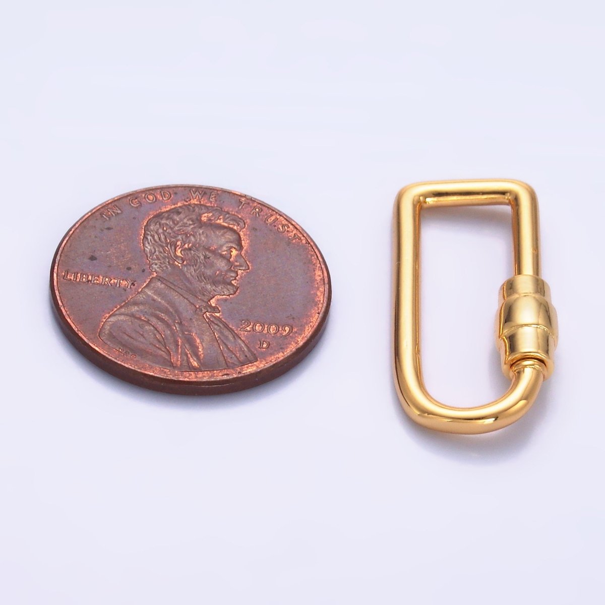 24K Gold Filled 23mm Geometric U-Oblong Carabiner Finding in Gold & Silver | Z1050