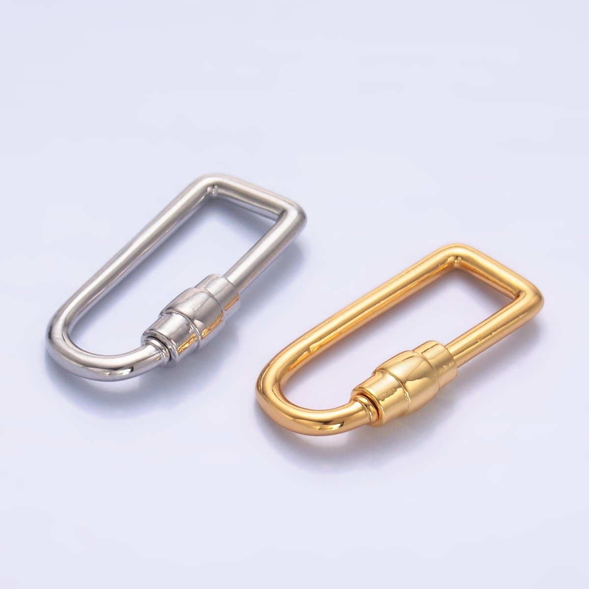 24K Gold Filled 23mm Geometric U-Oblong Carabiner Finding in Gold & Silver | Z1050