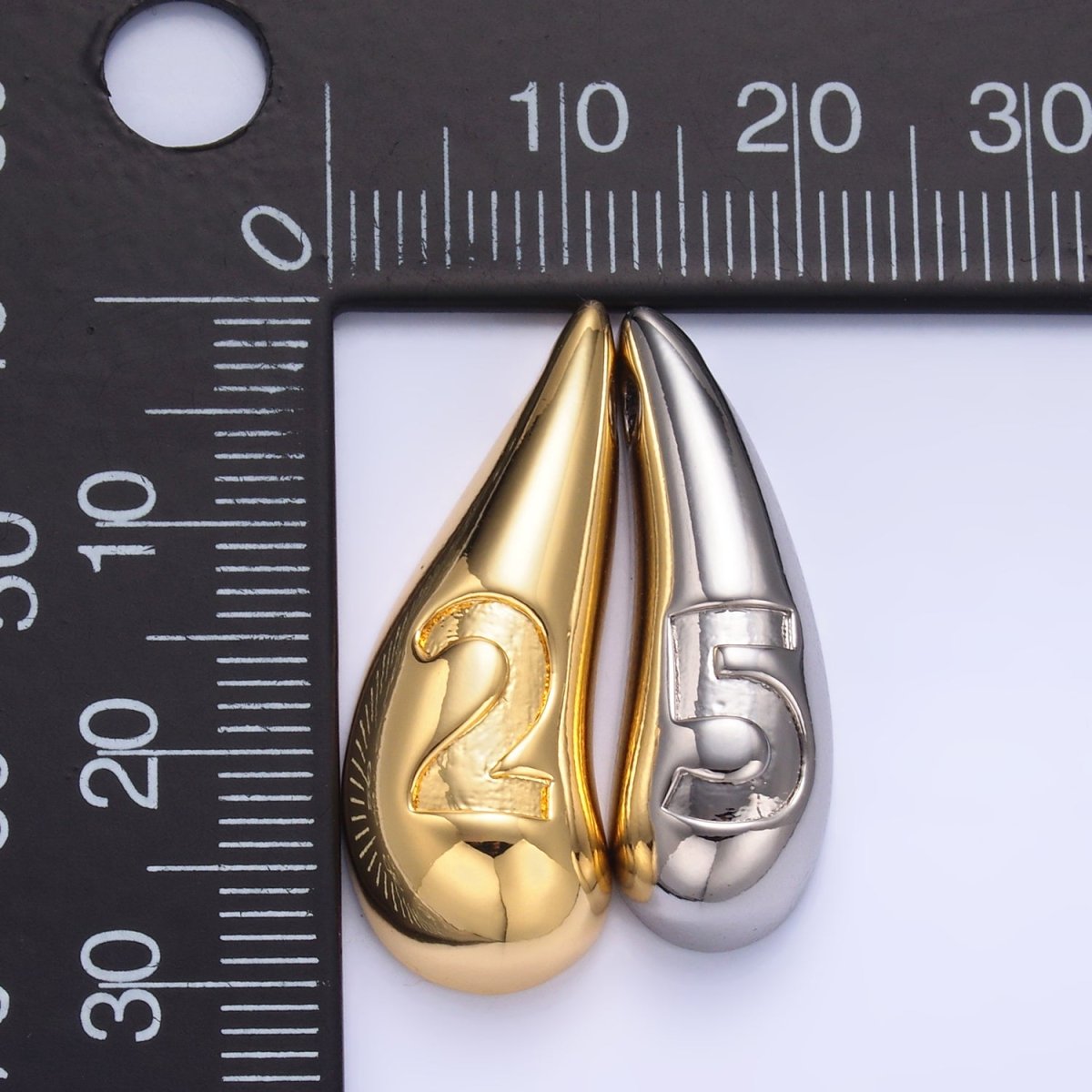 24K Gold Filled 25 Teardrop Slide Charm Set | W822 - DLUXCA