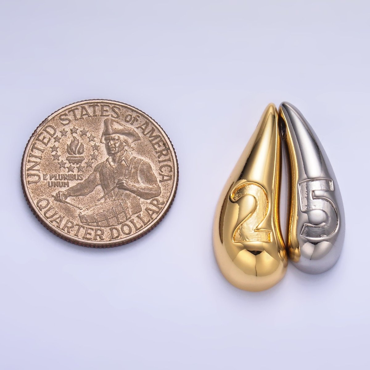 24K Gold Filled 25 Teardrop Slide Charm Set | W822 - DLUXCA